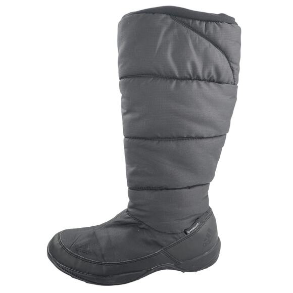 Adidas Libria Amber Women's Black Round Toe Slip On Puffer Winter Snow Boots 6 - Picture 1 of 5